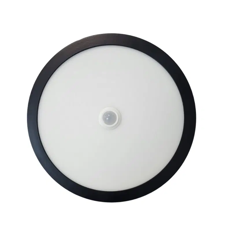 Plafón Sobrepuesto Redondo Negro 18W Luz Fría Con Sensor