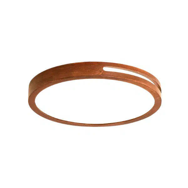 Plafón Sobrepuesto Redondo Madera Oscura 400Mm 36W