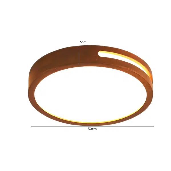 Plafón Sobrepuesto Redondo Madera Oscura 400Mm 36W - Imagen 2