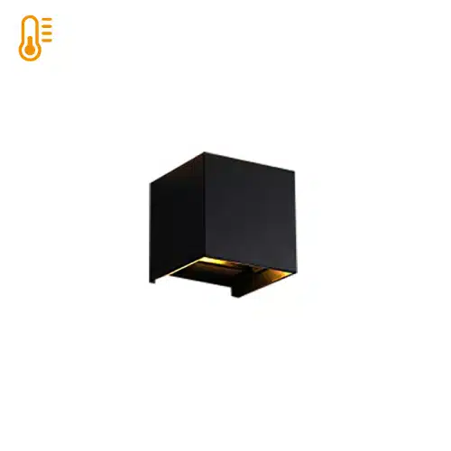 Aplique Muro Cuadrado Negro Luz Cálida - Imagen 2