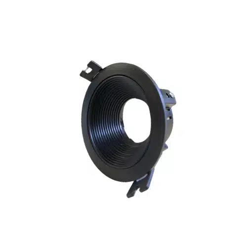 Base Embutida Redonda Profunda Para Gu10 Negra