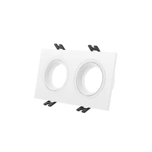 Base Embutida Rectangular Doble Para Gu10 Blanca