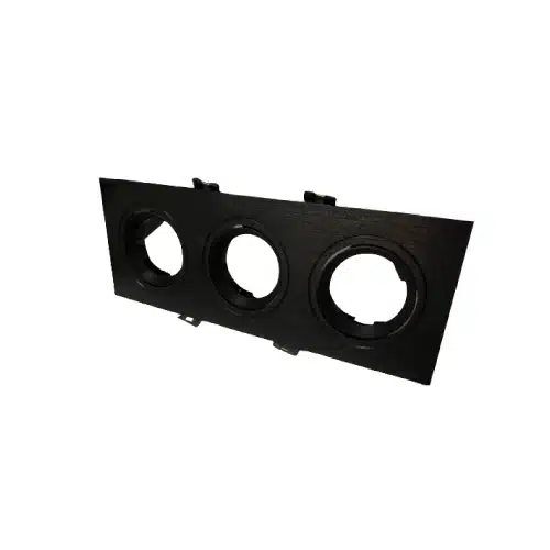 Base Embutida Rectangular Triple Para Gu10 Negra