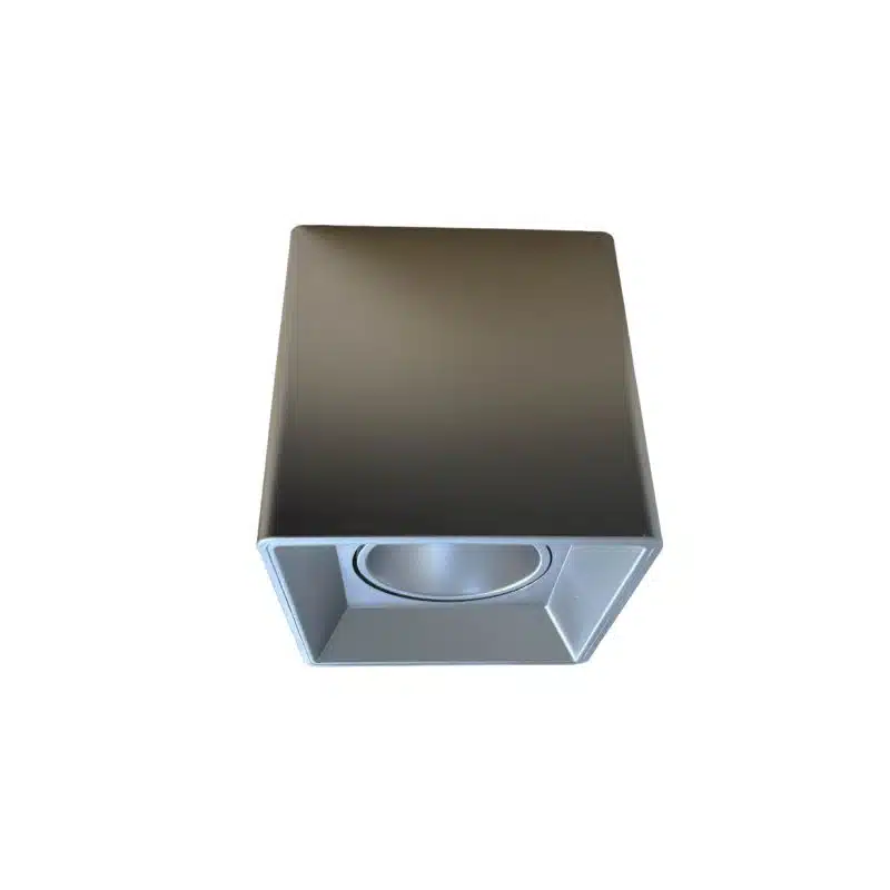 Base Sobrepuesta Cuadrada Para Gu10 Plata