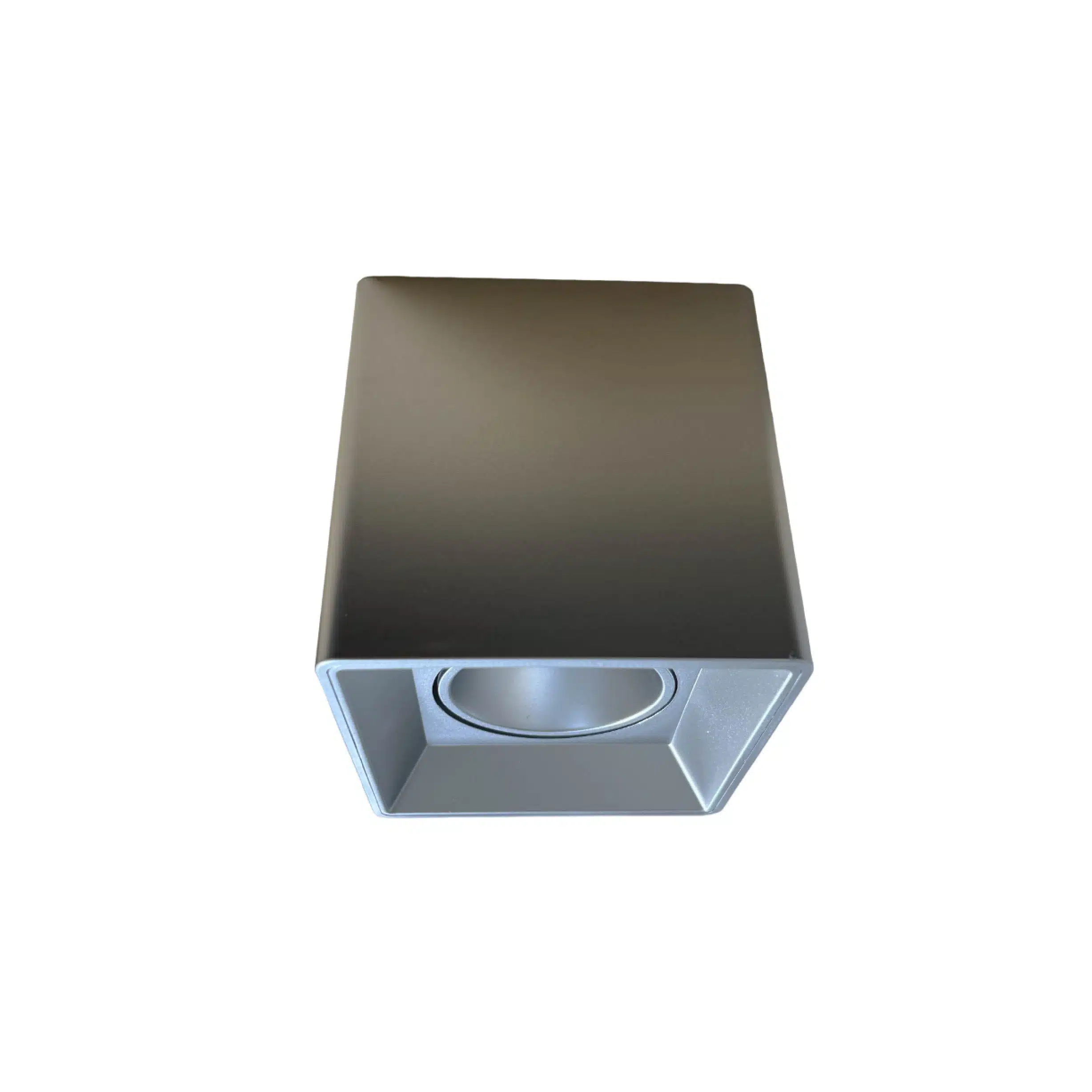 Base Sobrepuesta Cuadrada Para Gu10 Plata