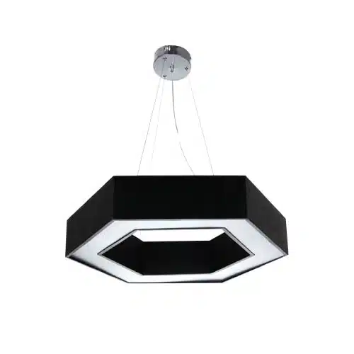 Lámpara Negra 48W Hexagonal Luz Fría