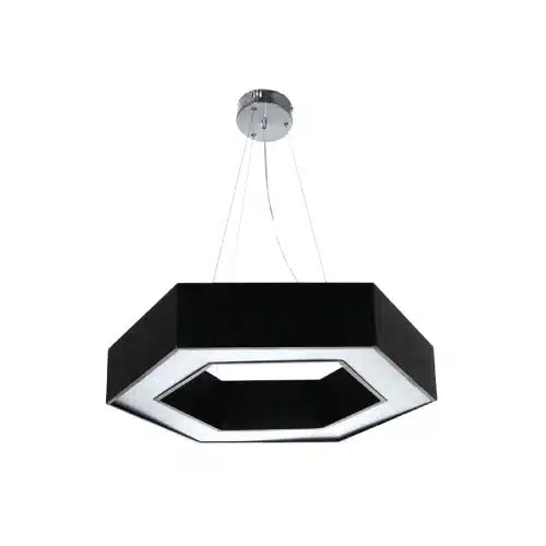 Lámpara Negra 48W Hexagonal Luz Cálida