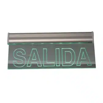 LETRERO DE SALIDA TRANSPARENTE CON PALABRA "SALIDA