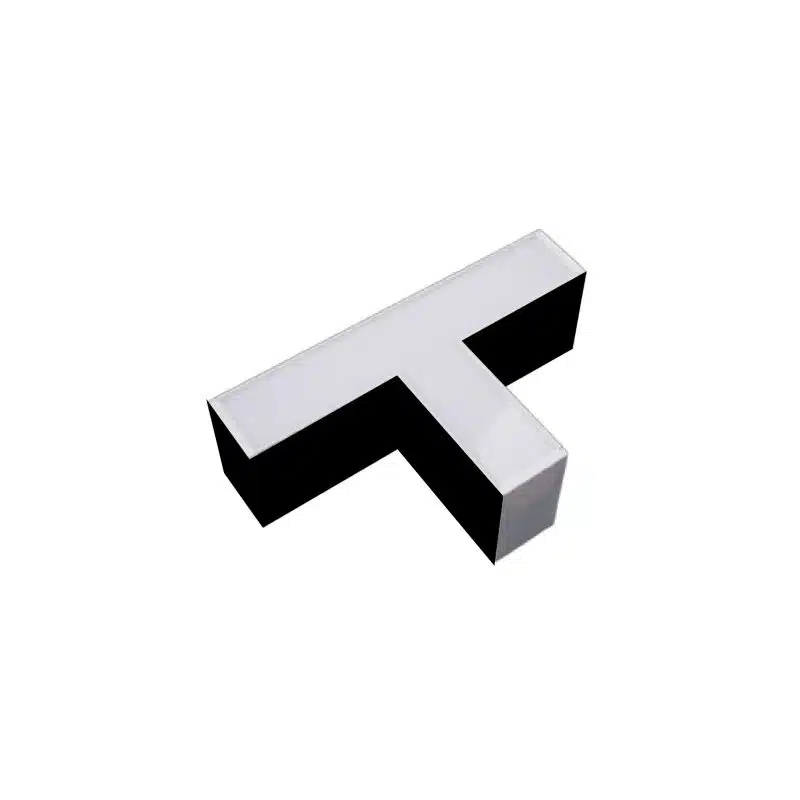 Unión T Para Lámpara Lineal Negro Luz Cálida