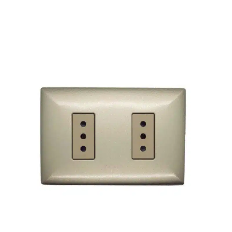 S17 Enchufe Doble 10A P/Champagne-M/Beige