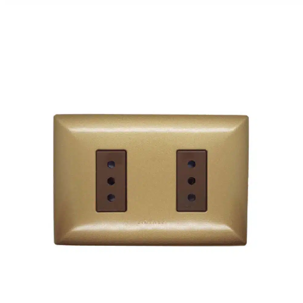 S17 Enchufe Doble 10A P/Bronce-M/Café