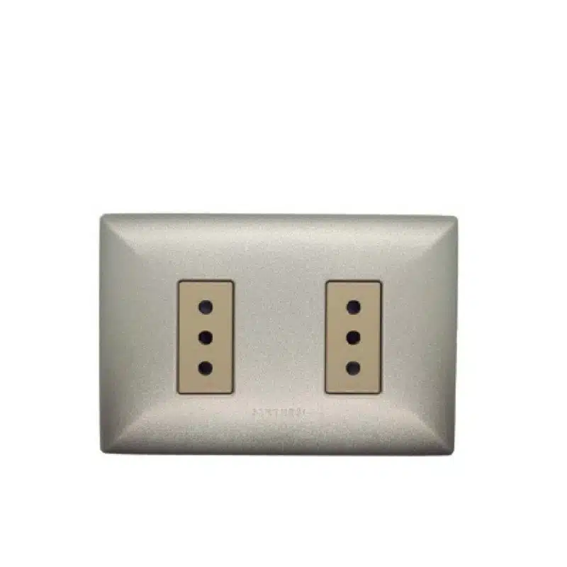 S17 Enchufe Doble 10A P/Nickel-M/Beige