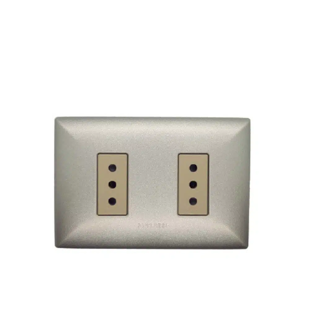 S17 Enchufe Doble 10A P/Nickel-M/Beige