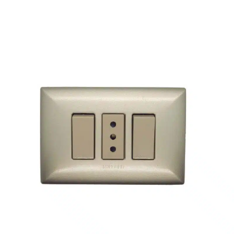 S17 Enchufe 10A + Interruptor 9/15 P/Champagne-M/Beige