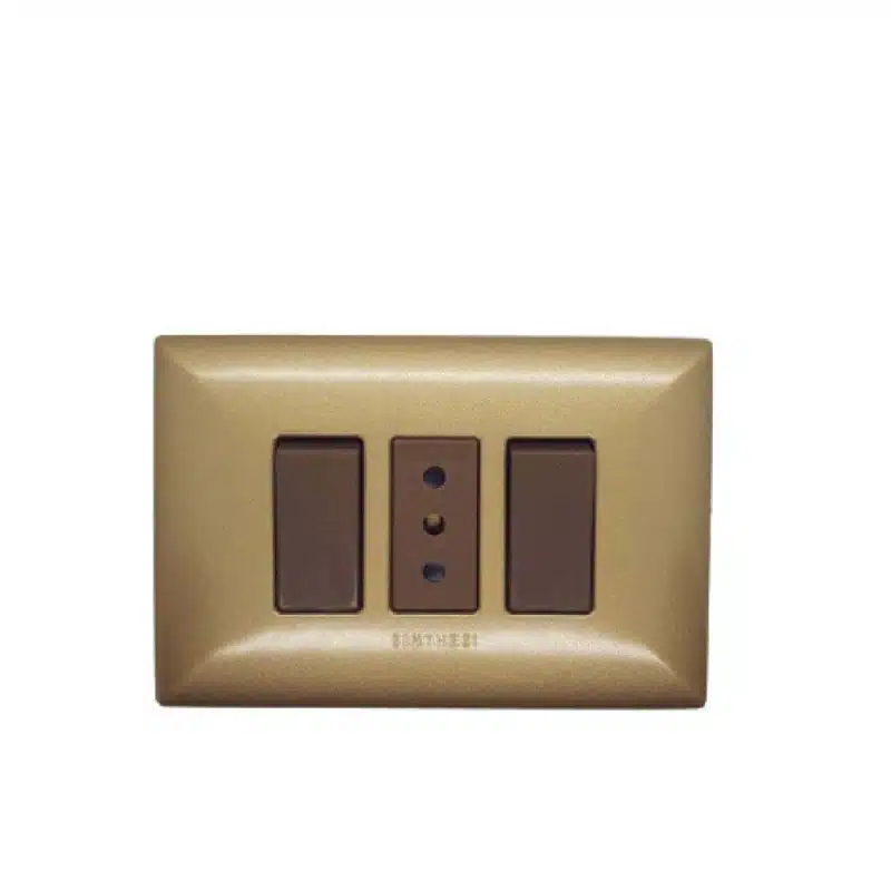 S17 Enchufe 10A + Interruptor 9/15 P/Bronce-M/Café