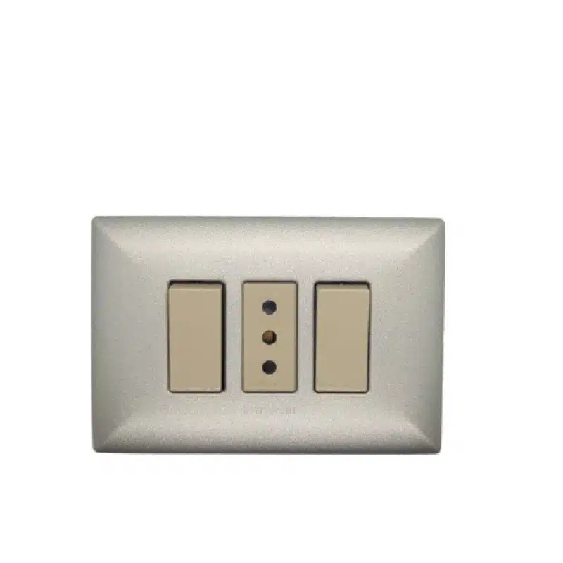 S17 Enchufe 10A + Interruptor 9/15 P/Nickel-M/Beige