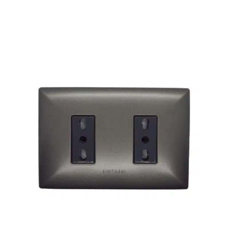 S17 Enchufe Doble Bipaso 10/16A P/Grafito-M/Noir