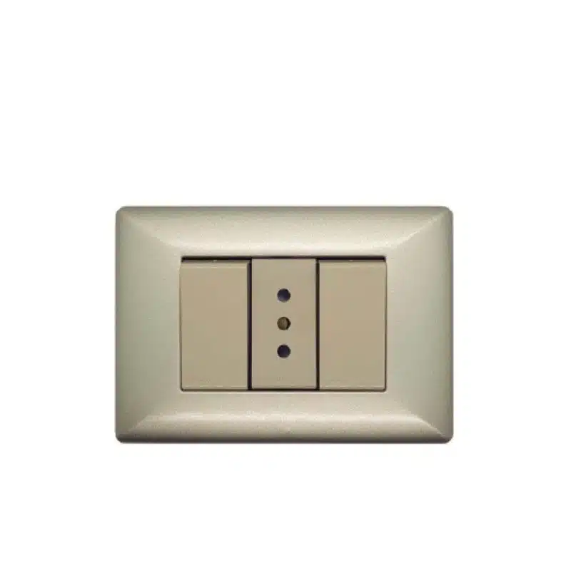 S22 Enchufe 10A + Interruptor 9/15 P/Champagne-M/Beige