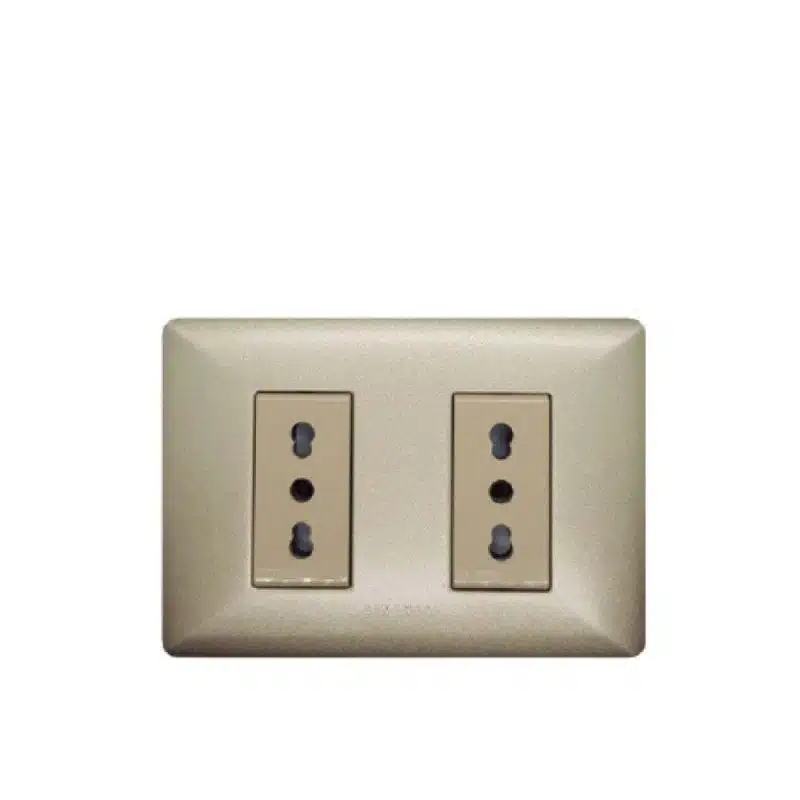 S22 Enchufe Doble Bipaso 10/16A P/Champag-M/Beige