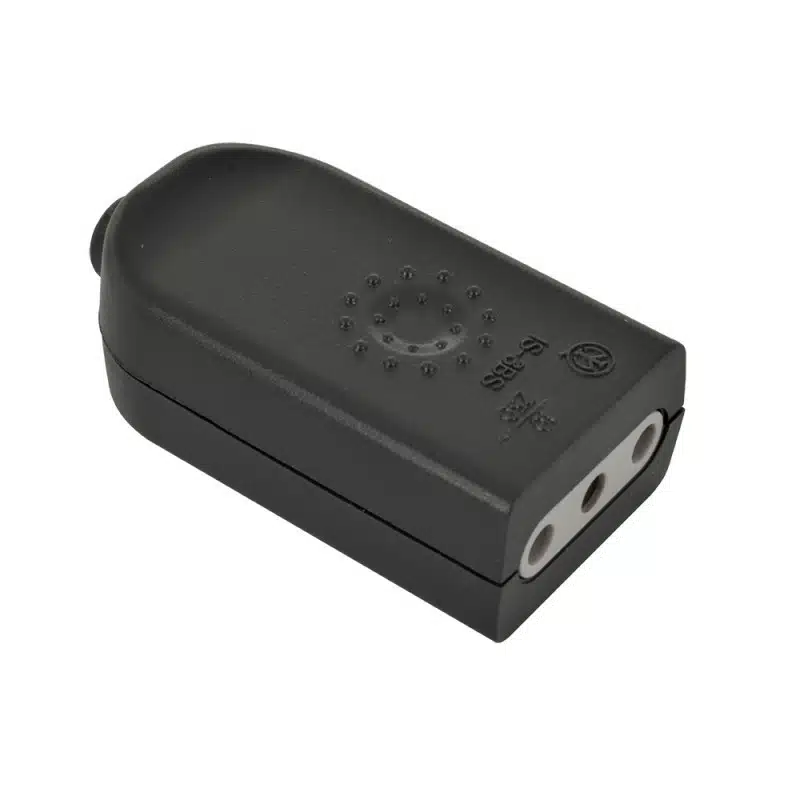 ENCHUFE VOLANTE HERMBRA 10A, 250V, 2P+T, NEGRO