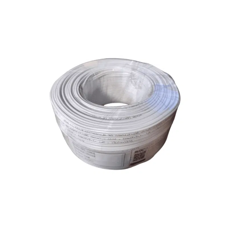Cable paralelo enrollado de color blanco 100MTS