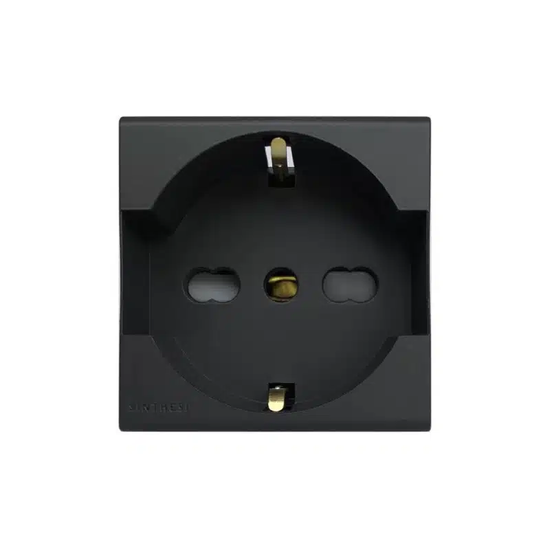 TOMACORRIENTE SCHUKO 16A 250V~ 2P+T SINTHESI 33 NOIR MATE