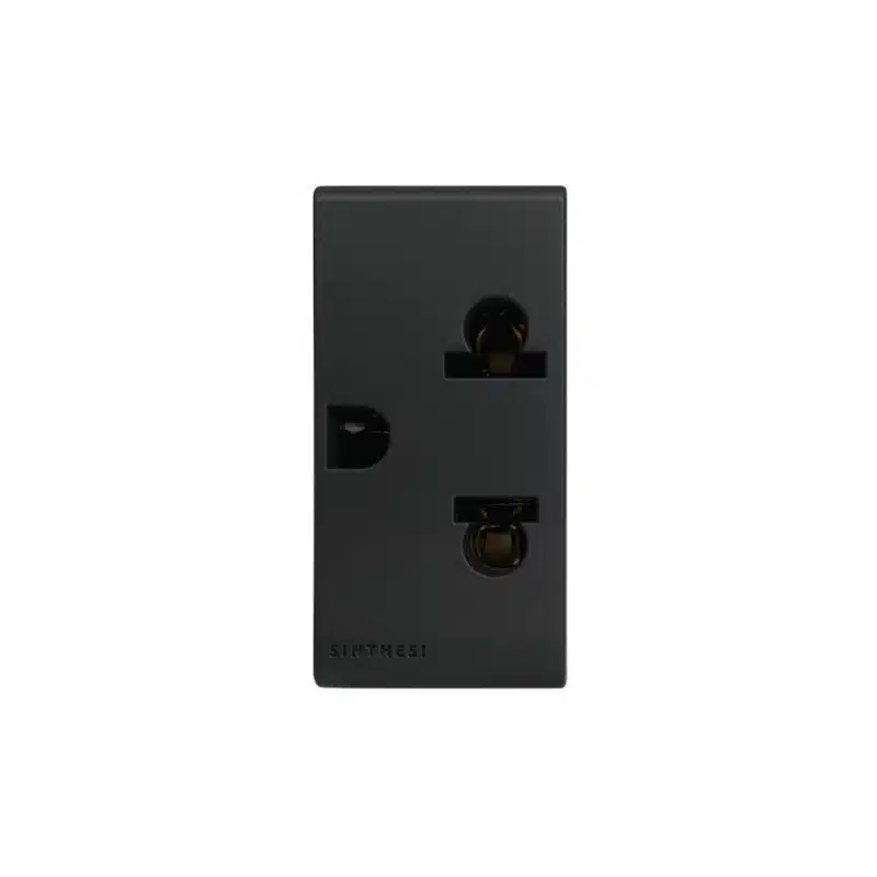 TOMACORRIENTE UNIVERSAL 16A 250V~ 2P+T SINTHESI 33 NOIR MATE