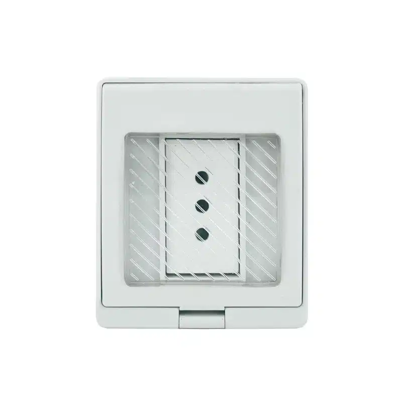 CONTENEDOR IP55 CON TOMACORRIENTE SIMPLE 10A 250V BLANCO