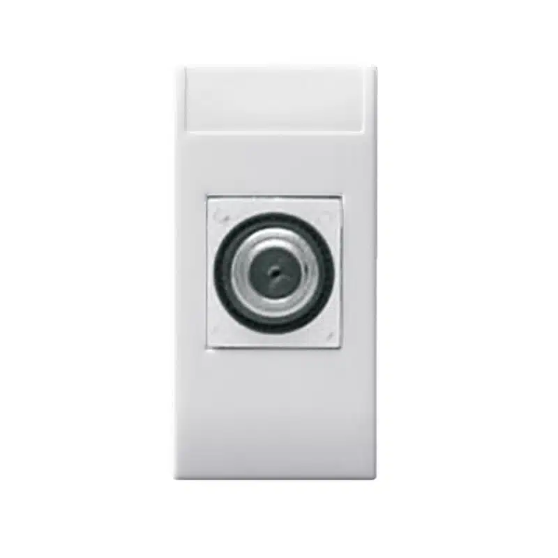 CONECTOR COAXIAL TV TIPO F 1 MODULO BLANCO