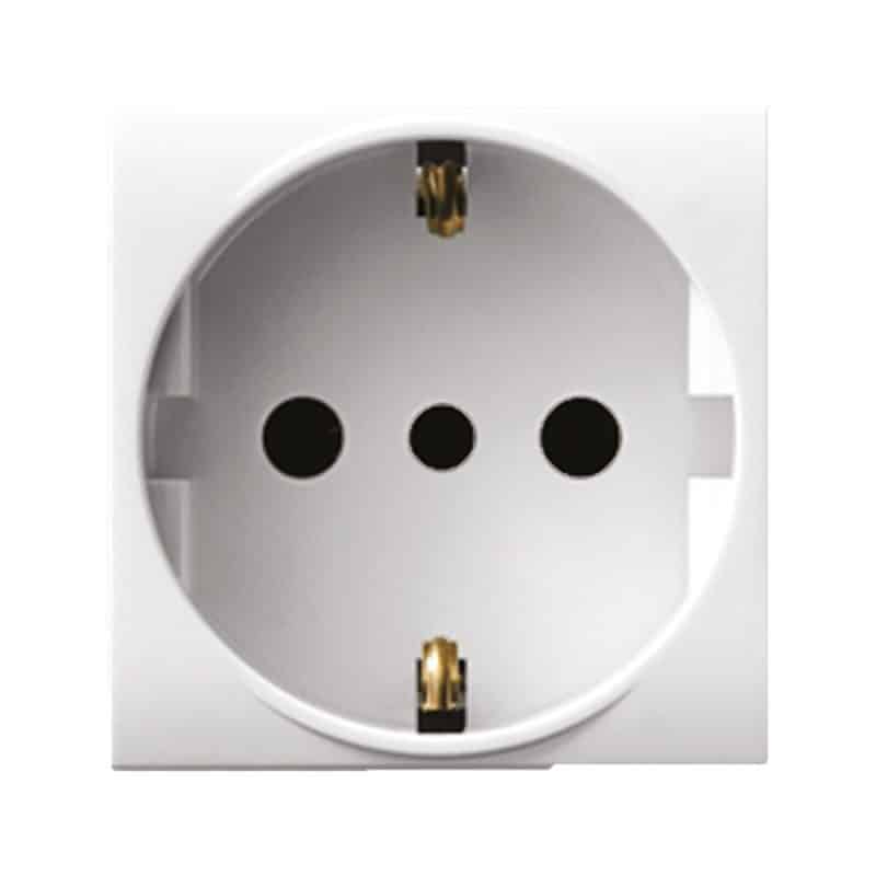 TOMACORRIENTE SCHUKO 16 A 2 MODULOS BLANCO