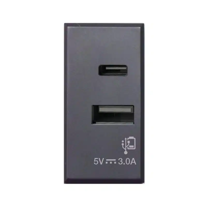 Cargador Usb Tipo A+C 3 A Antracita